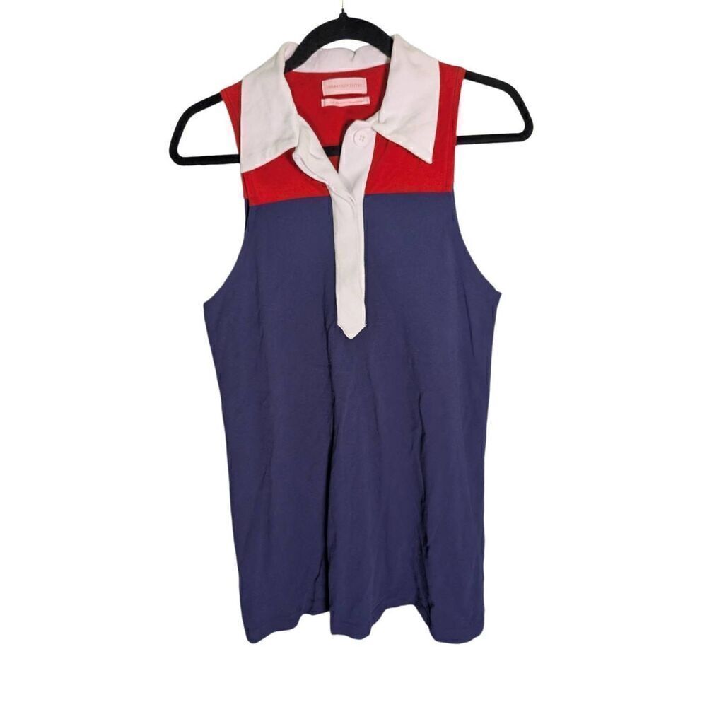 Urban Outfitters Red, Blue, and White Collared Dress Women's Small